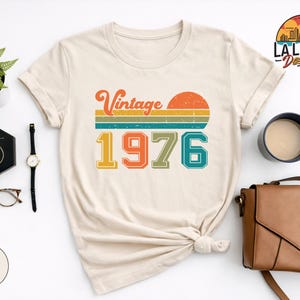 Vintage 1976 Birthday Shirt, Retro 50th Birthday Gift Tee image 5