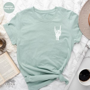Skeleton Hand Shirt, Skeleton Rock Shirt, Skeleton Rock Tee, Skeleton Tee, Halloween Shirt, Skeleton Hand T-Shirt, Halloween Gift, For Women