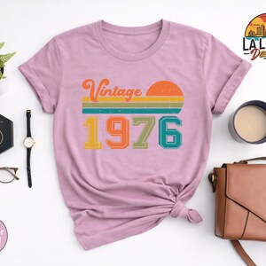 Vintage 1976 Birthday Shirt, Retro 50th Birthday Gift Tee image 3