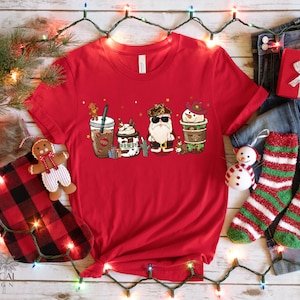 Santa Christmas Coffee Shirt, Howdy Christmas Coffee Shirt, Santa Christmas Coffee T Shirt, Christmas Coffee Tee, Latte drink Crewneck Shirt