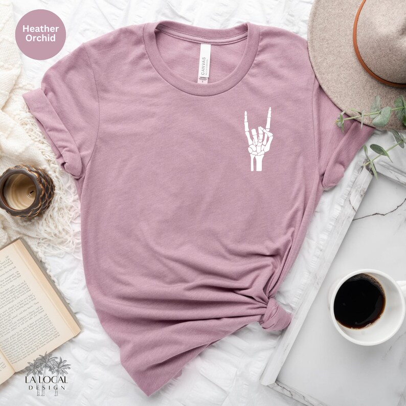 Skeleton Hand Shirt, Skeleton Rock Shirt, Skeleton Rock Tee, Skeleton Tee, Halloween Shirt, Skeleton Hand T-Shirt, Halloween Gift, For Women