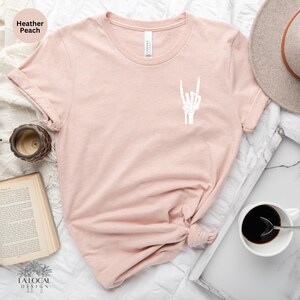 Skeleton Hand Shirt, Skeleton Rock Shirt, Skeleton Rock Tee, Skeleton Tee, Halloween Shirt, Skeleton Hand T-Shirt, Halloween Gift, For Women