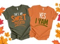She's My Sweet Potato Yes I Yam Shirts, Couples Thanksgiving Shirts, Funny Couple Thanksgiving Shirt, Husband Wife Thanksgiving Matching Tee