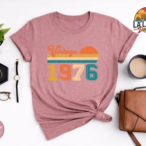 Vintage 1976 Birthday Shirt, Retro 50th Birthday Gift Tee image 9
