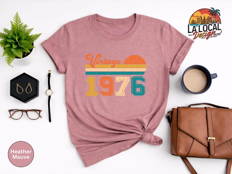 Vintage 1976 Birthday Shirt, Retro 50th Birthday Gift Tee image 9