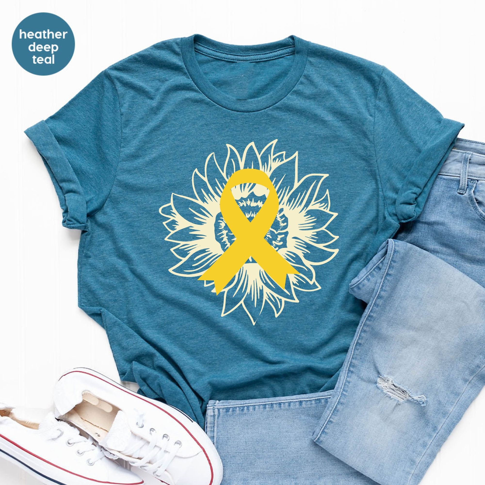 Yellow Ribbon Shirt Sarcoma Awareness Month Sarcoma Cancer Support Shirt Sarcoma Sunflower Cancer Shirt Sarcoma Warrior Support Shirt Etsy