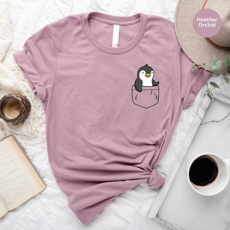 Penguin Pocket T-Shirt, Cute Animal Lover Tee image 2