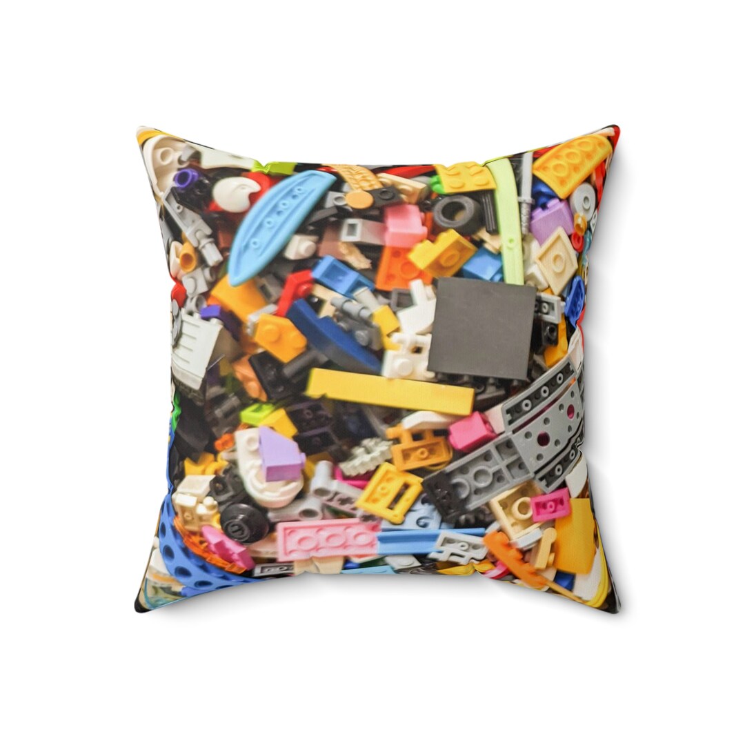 Spun Polyester Square Pillow Lego Pillow Etsy