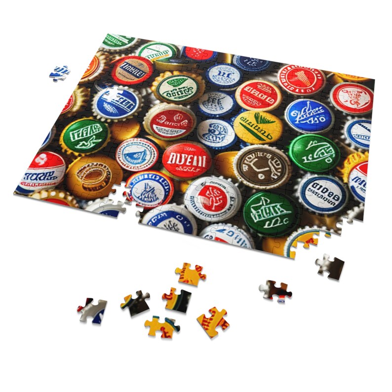 Jigsaw Puzzle , 252, 500,1000piece, Bottle Caps Puzzle, Bottle Caps , Puzzle, Puzzles Etsy