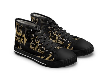 Women's High Top Sneakers, Rock and roll, sneakers, women's sneakers, girls sneakers