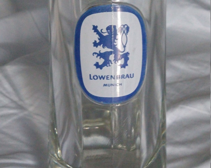Rear Lowenbrau Glass Beer Mugs, Glass Mugs, Drinkware, Barware, Munich