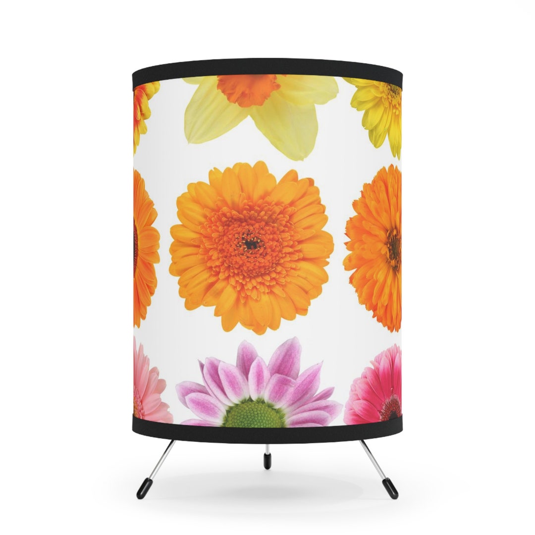 Tripod Lamp With Highres Printed Shade Lamp Bedroom Lamp Etsy