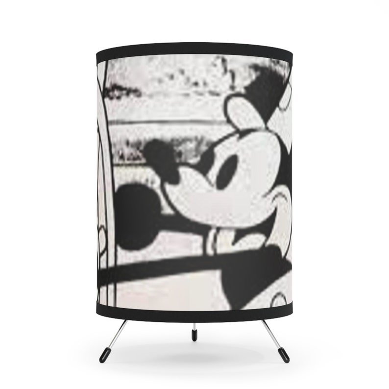 Tripod Lamp With Highres Printed Shade,, Mickey Mouse Lamp, Lamp