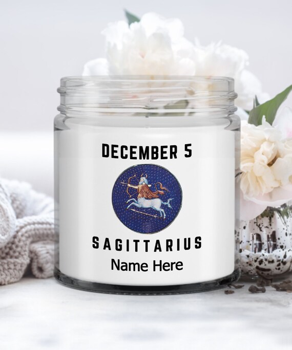 December 5 Sagittarius Personalized Candle Custom Horoscope - Etsy