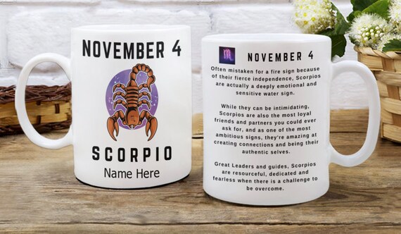 November 4 Scorpio Personalized Mug Custom Horoscope - Etsy