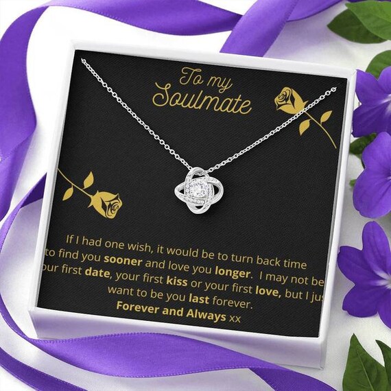Love Knot Necklace To My Soulmate Birthday Gift Anniversary Gift Fiancé Gift Idea Girlfriend Gift Valentines Day Gift for Wife