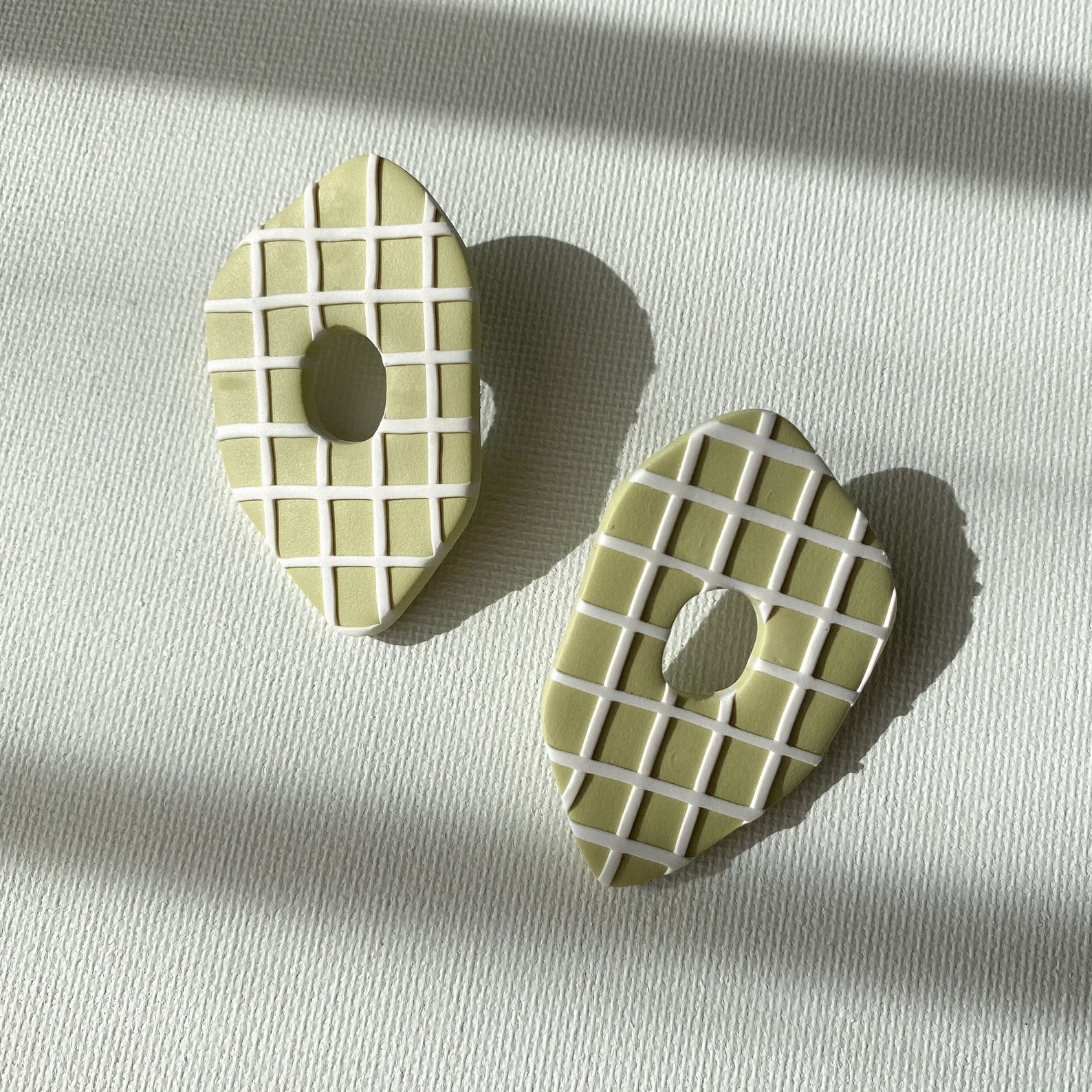 Polymer Clay Earrings Sloane Studs colors: avocado base and | Etsy