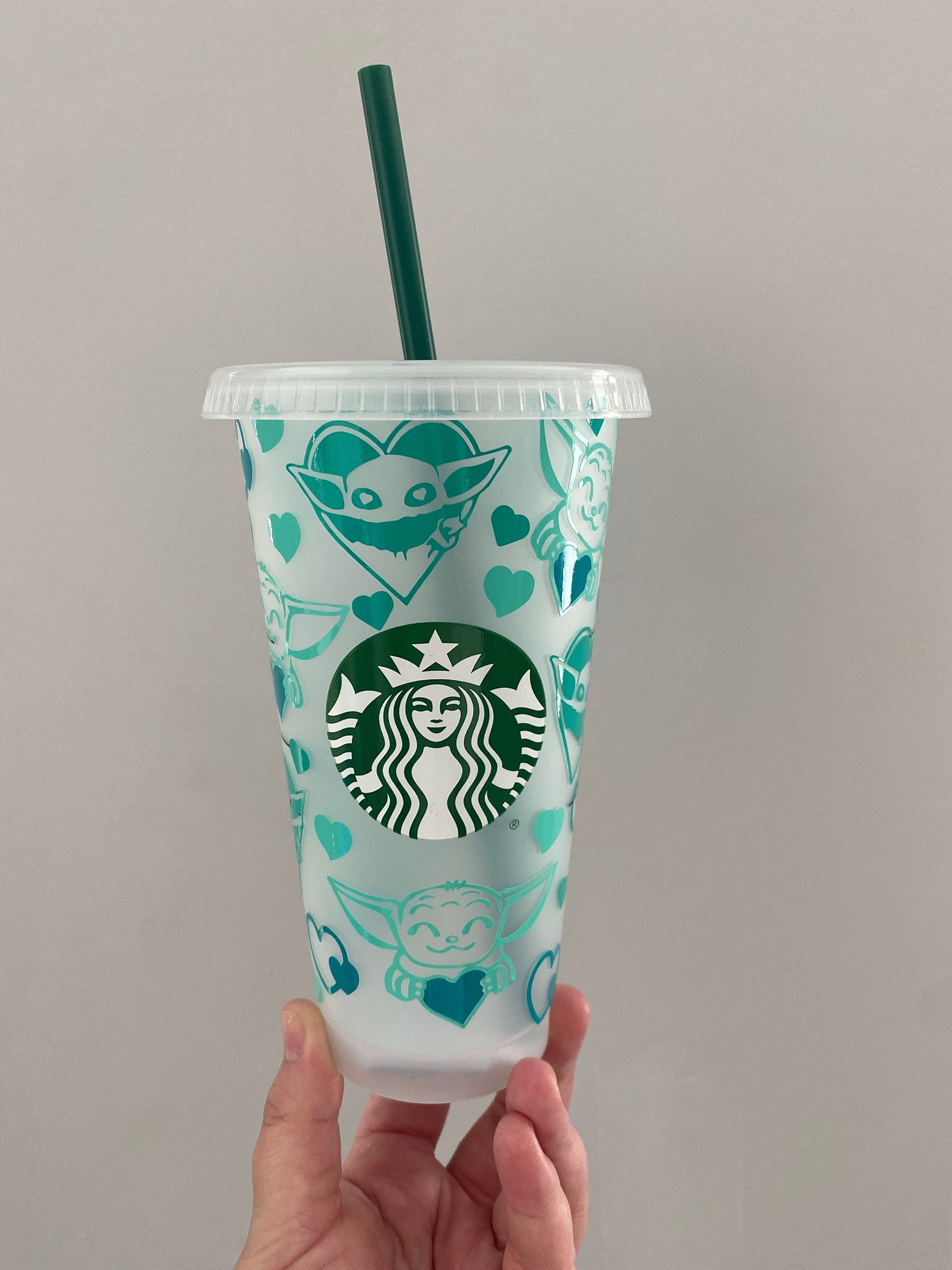 Baby Yoda Starbucks Cup | Cold Cup | Customised | Gift Idea | Stocking  Filler | Coffee | Cold Drink | 24oz | Teacher | Gift | Starwars |