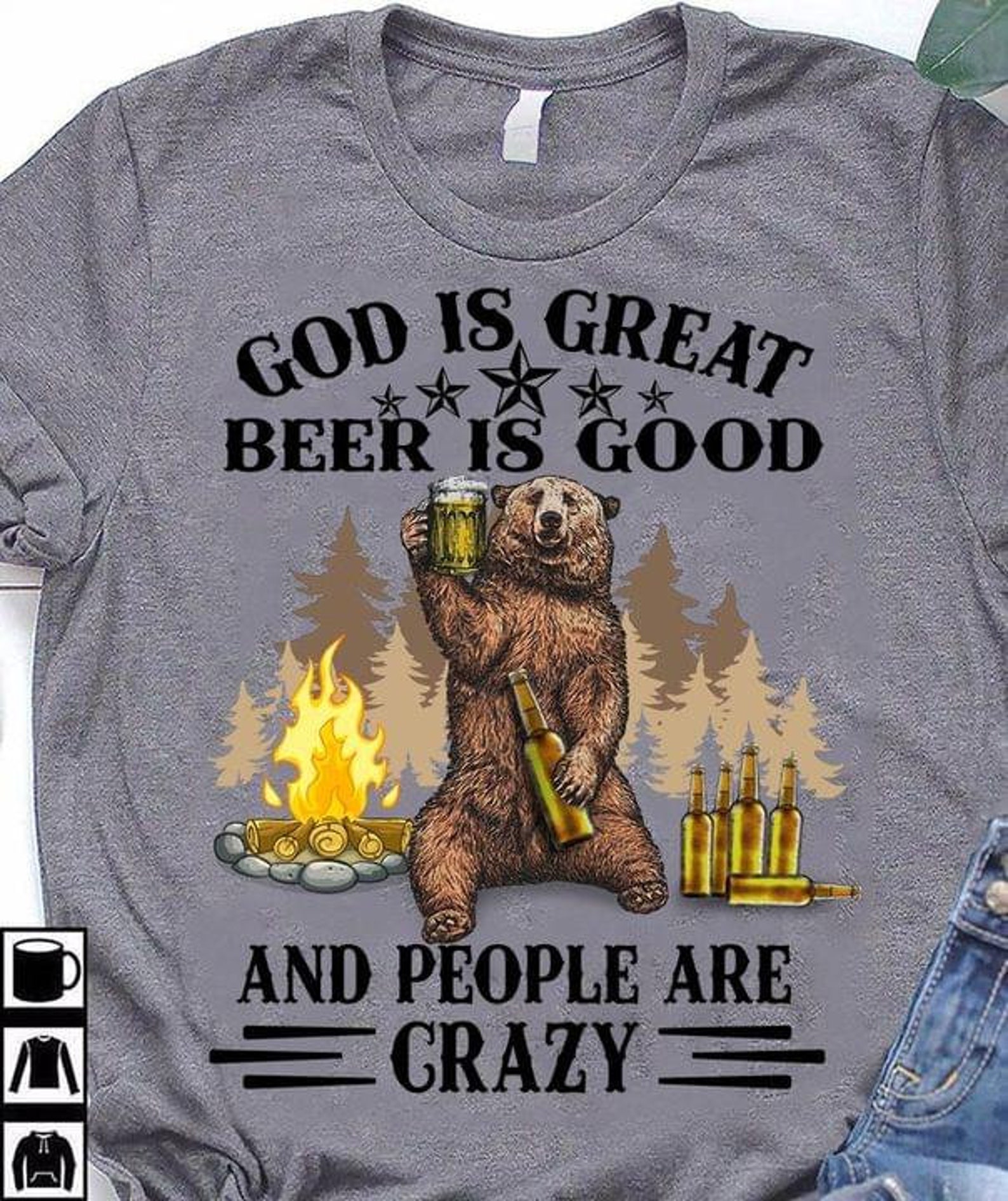 God is great beer is good and people are crazy Tshirt M Etsy