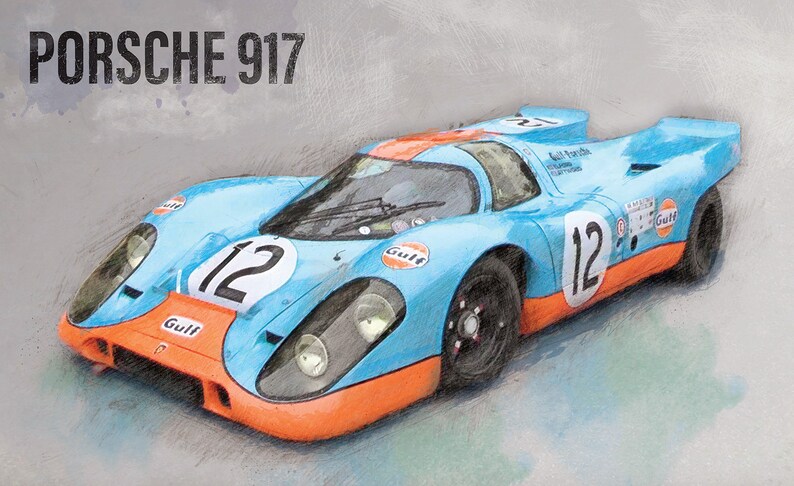 Home Decor Wall Art FREE SHIPPING Porsche 917 Poster Art