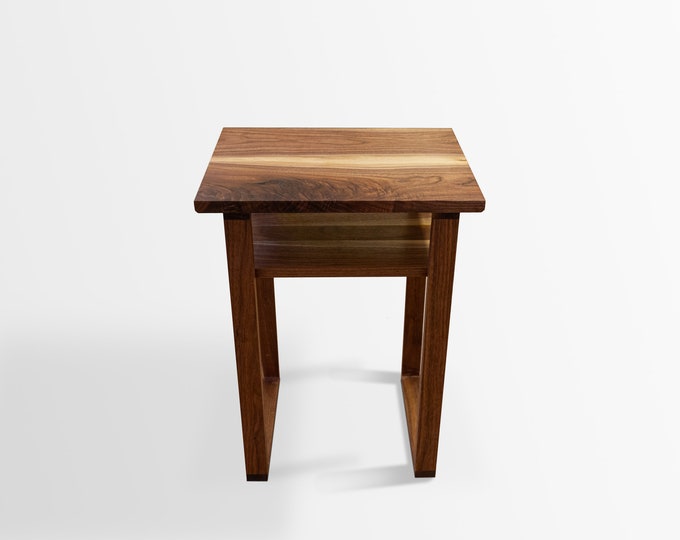 Black Walnut Side Table With Shelf Black Walnut End Table Etsy