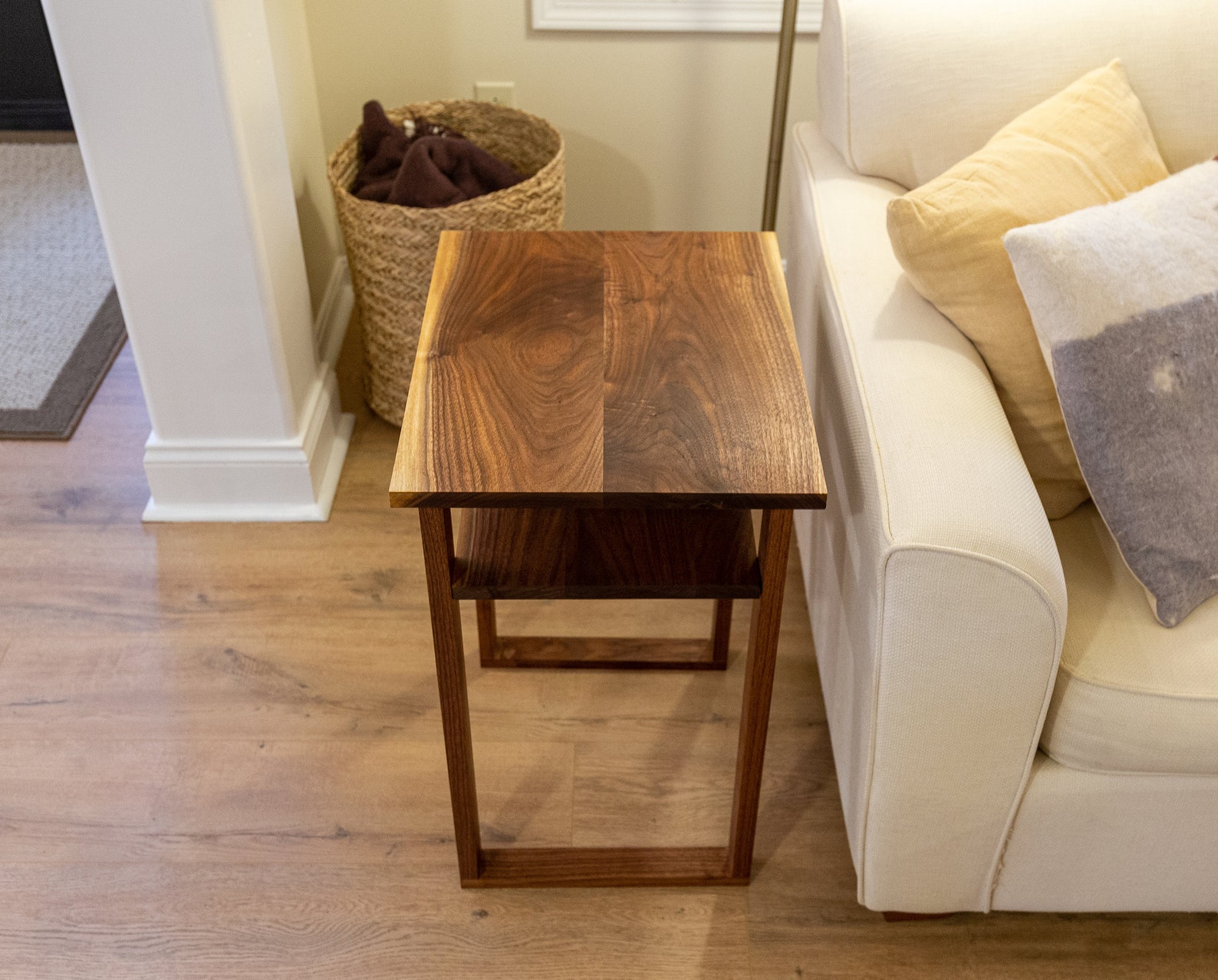 Black Walnut Side Table With Shelf Black Walnut End Table Etsy