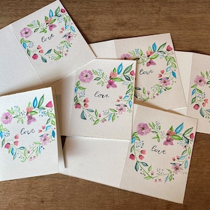 I FIORI AMANO. Biglietti di auguri originali e unici fatti a mano. Acquerello. Il tuo biglietto di auguri è anche un dipinto!