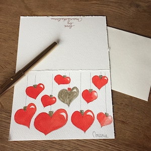 Amore! Festa della mamma !  Auguri. Unico, fatto a mano, originale. Mappe ad acquerello. Amore.
