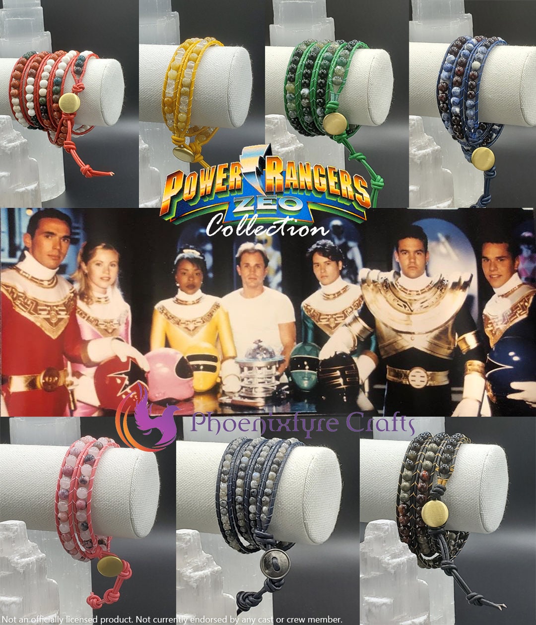 Power Rangers Inspired Beaded Wrap Bracelet Zeo Gold Ranger