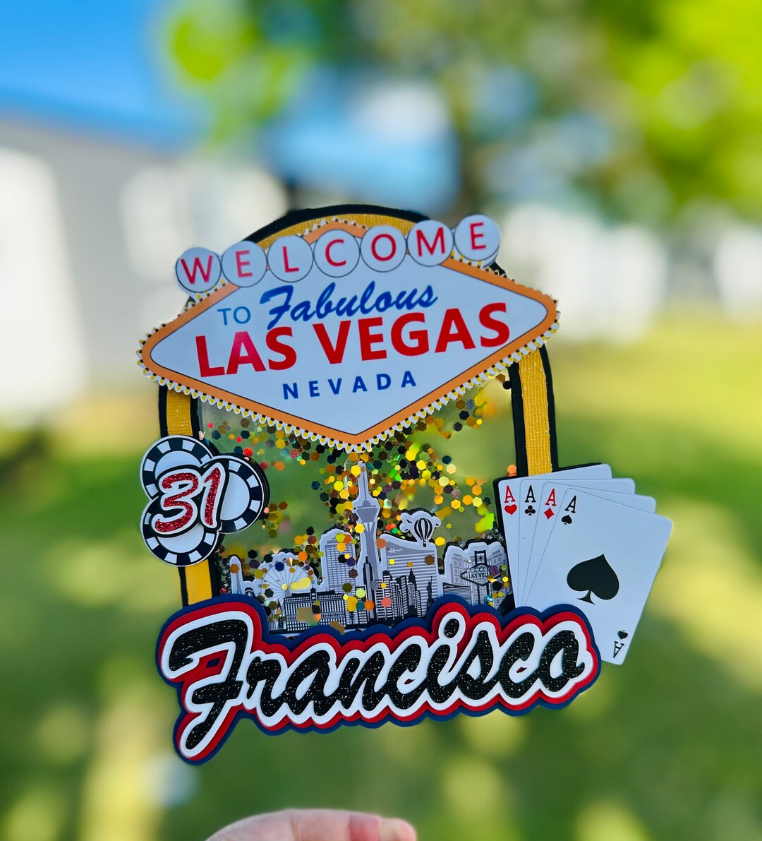 Las Vegas Inspired Cake Topper, Las Vegas Caketopper, Cake Topper, Casino Cake Topper Etsy