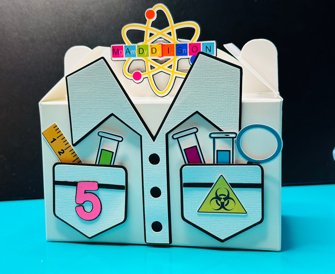 Party Lunch Box, Party Lunch Box Scientist, Scientist Party, Science Caketopper Etsy