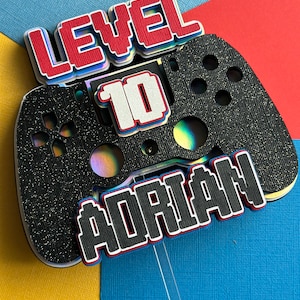 Gamer Thema Cake Topper, Gaming Geburtstag, Gamer Party, Level Up Party, Level Up Cake Topper