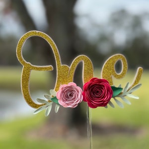 Ein Jahr Caketopper, Baby Caketopper, Blumen Caketopper, Mädchen Caketopper, Baby Caketopper