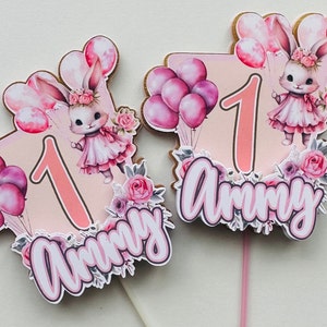 Bunny Cupcake Topper, Easter Cupcake topper, Easter mini Toppers, Rabbit Cupcake Topper, Some Bunny is one, Easter Birthday, Easter
