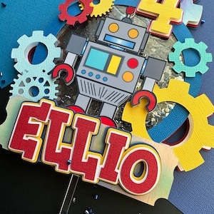 Robot cake topper, robot party decor, robot themed birthday decor, cake topper robot, robot cute, robot party, robot theme cake topper