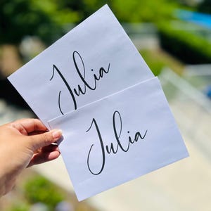 Personalisierte Umschläge für Einladungen, Hochzeiten, Veranstaltungen, bedrucktes Frontdesign, weiße Umschläge mit Namensdruck, benutzerdefinierte A7-Umschläge