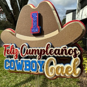 Cowboy Cake topper, cake topper boy, anniversaire de cowboy, décoration de cowboy, fête de cowboy