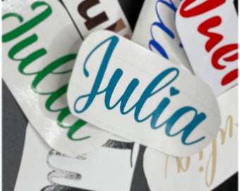 Calcomanía con nombre personalizado, calcomanías de vinilo impermeables