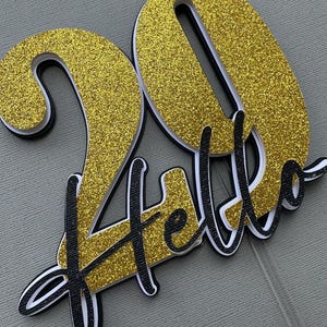 Hello 29 cake topper