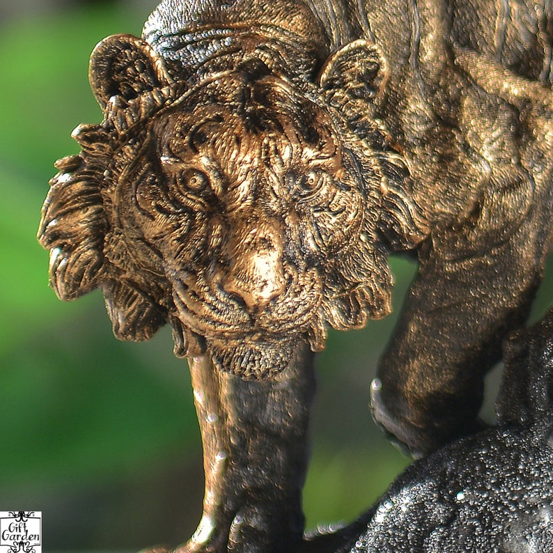 Gold Tiger Statue Large Tiger Statue Big Cat Sculpture Etsy