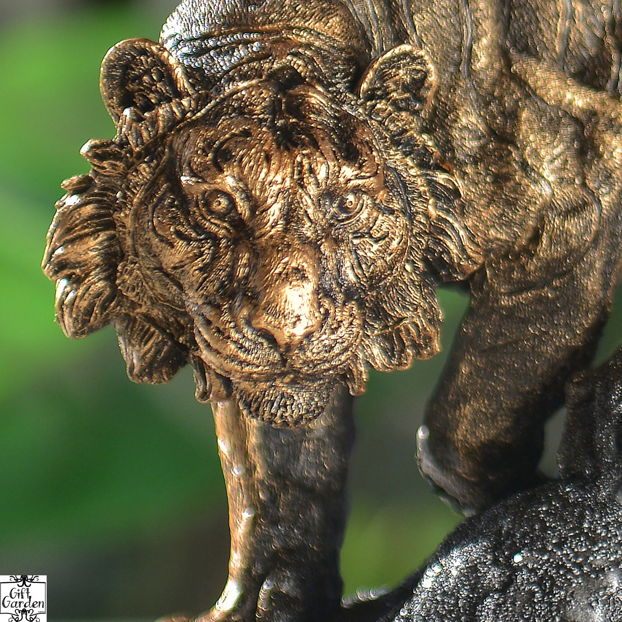 Gold Tiger Statue Large Tiger Statue Big Cat Sculpture Etsy