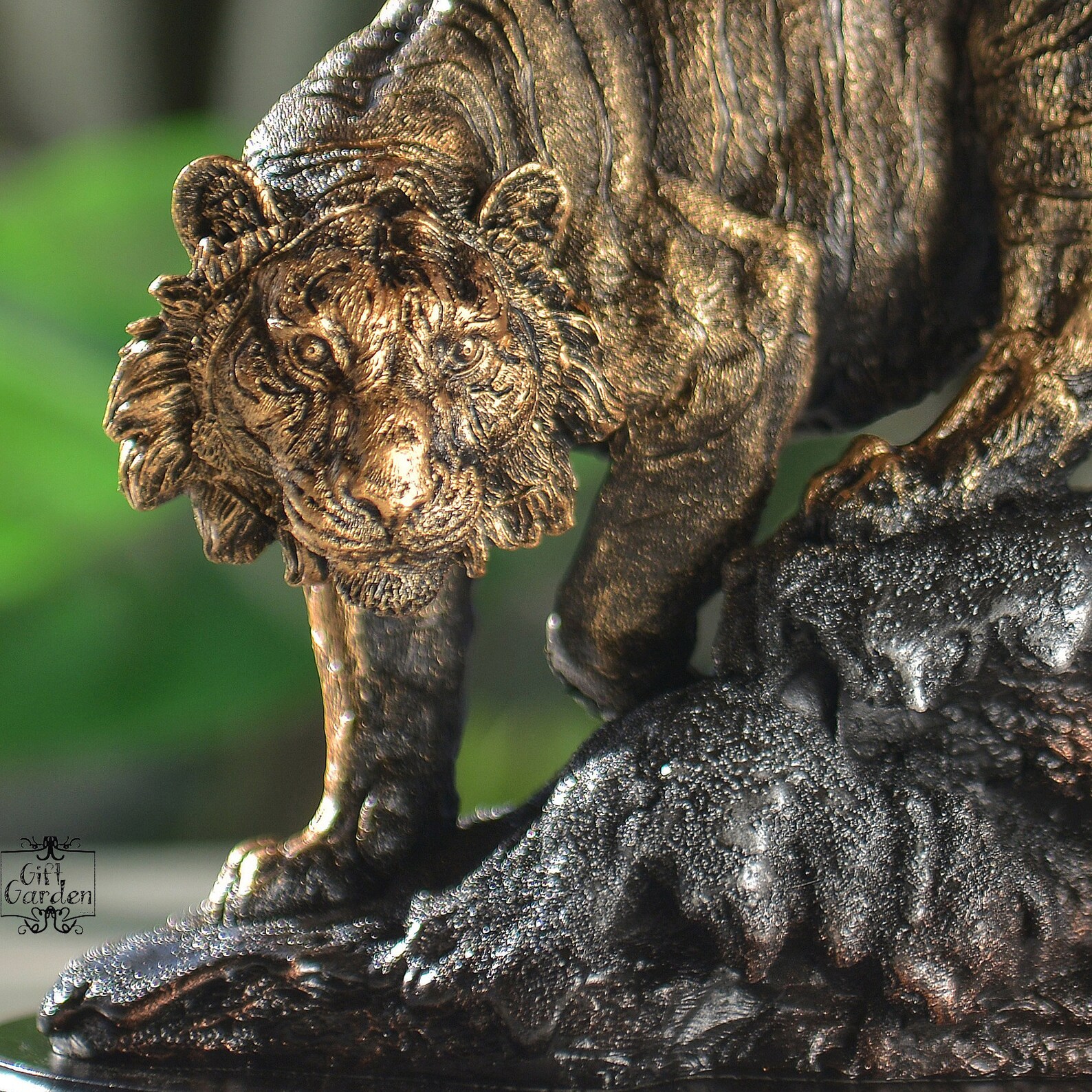 Gold Tiger Statue Large Tiger Statue Big Cat Sculpture Etsy