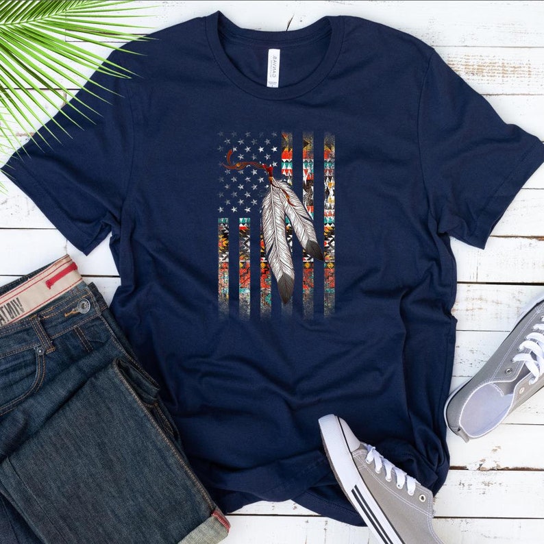 Hoodie Long Sleeve Tee 2020 American flag native tribe feather pride best gift t-shirt Swearshirt