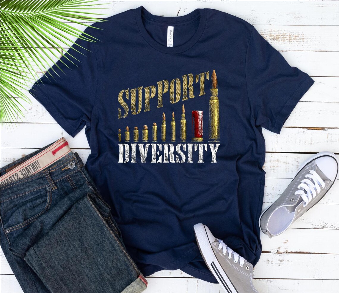 Support diversity gun bullets veteran soldier vintage t-shirt | Etsy