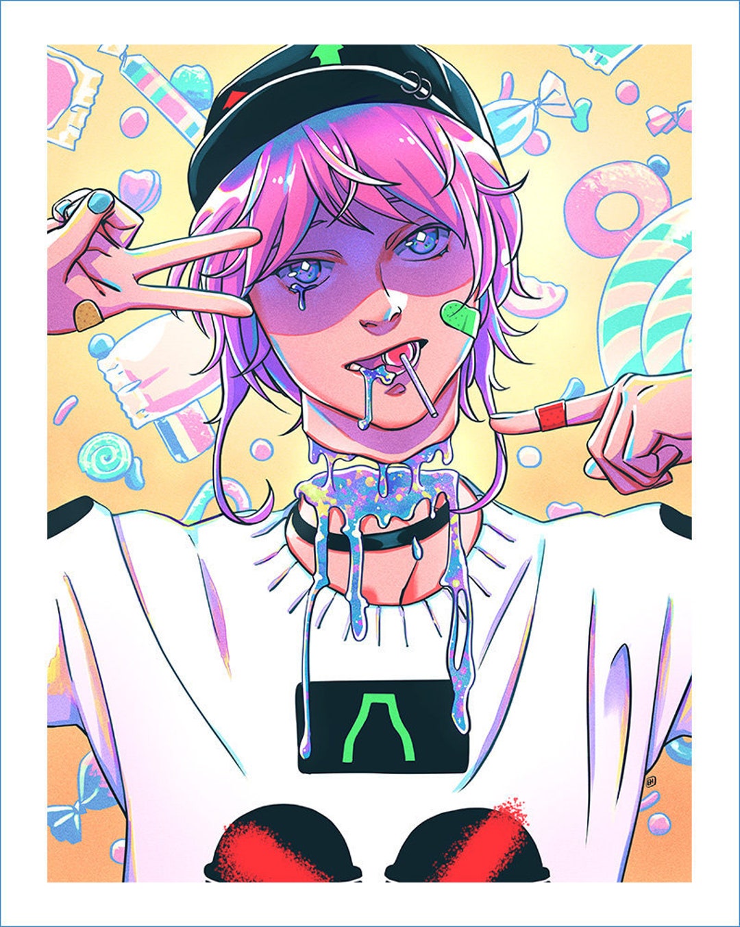 Ramuda i'm at Peace Candy Gore Art Print Etsy