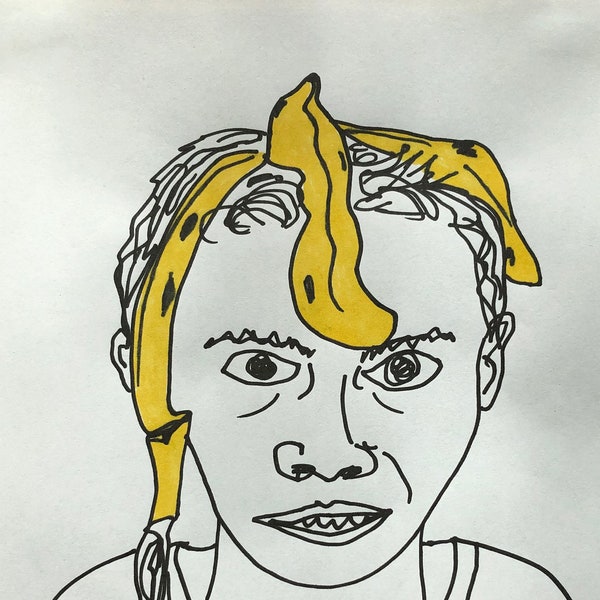 self portrait with banana on my head #1