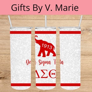 Delta Sigma Theta Sorority Skinny Tumbler Design, Dst, 20oz, Custom Template Mobile, Birthday, Party, Cricut, Silhouette, PNG