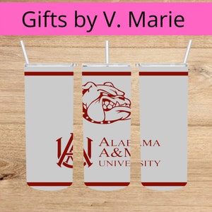 Alabama A&M University Skinny Tumbler Design, 20oz Straight, Custom Template Mobile, Birthday, Party, Cricut, Silhouette, PNG