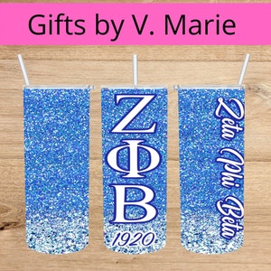 Zeta Phi Beta Sorority Skinny Tumbler Design, 20oz, Custom Template Mobile, Birthday, Party, Cricut, Silhouette, PNG