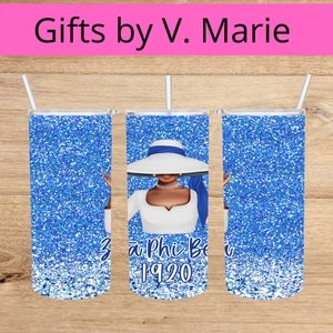 Zeta Phi Beta Sorority Woman in Hat Skinny Tumbler Design, 20oz, Custom Template Mobile, Birthday, Party, Cricut, Silhouette, PNG